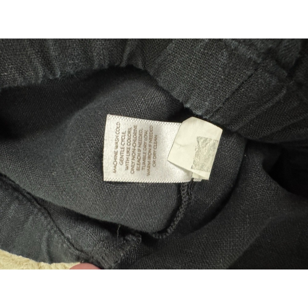 J. Jill Women's Pull On Cropped Wide Leg Linen Pants Size LT Black Lagenlook - Picture 10 of 11